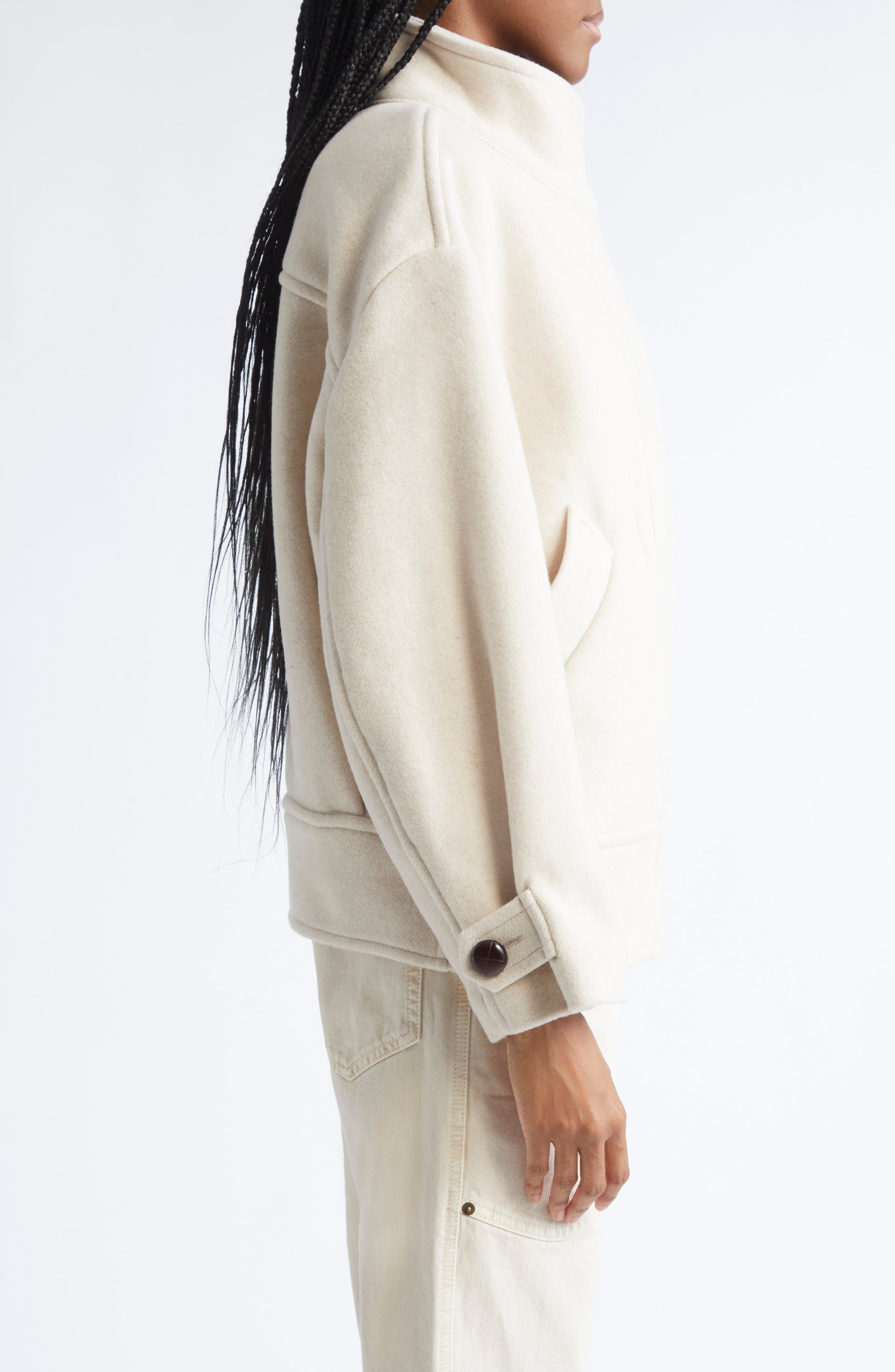 Isabel Marant Hanis Wool Blend Jacket in Ecru at Nordstrom - 4