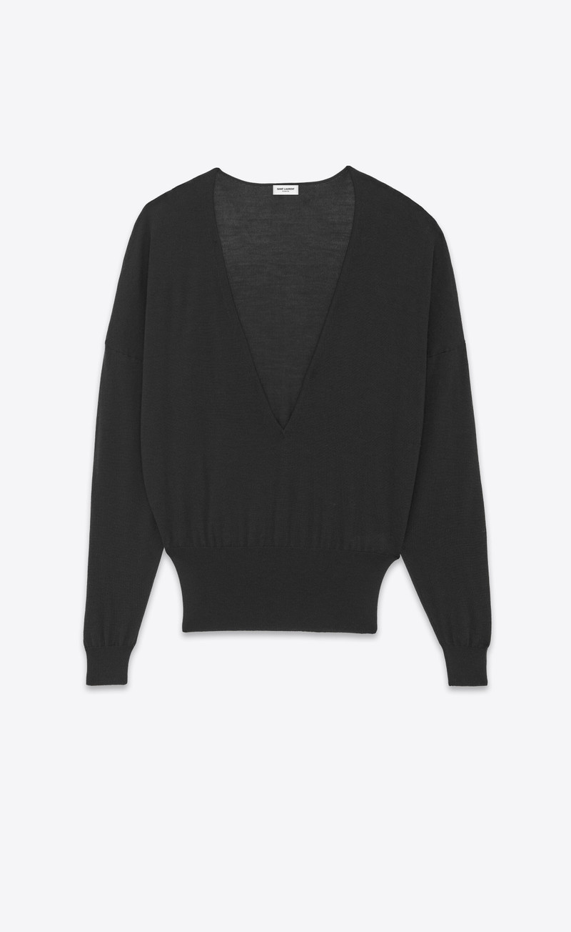 v-neck sweater in cashmere, wool and silk 1