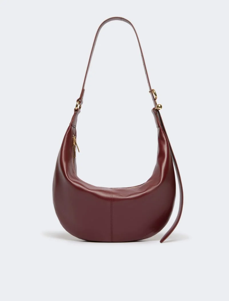 Nappa leather hobo bag - bordeaux - 1