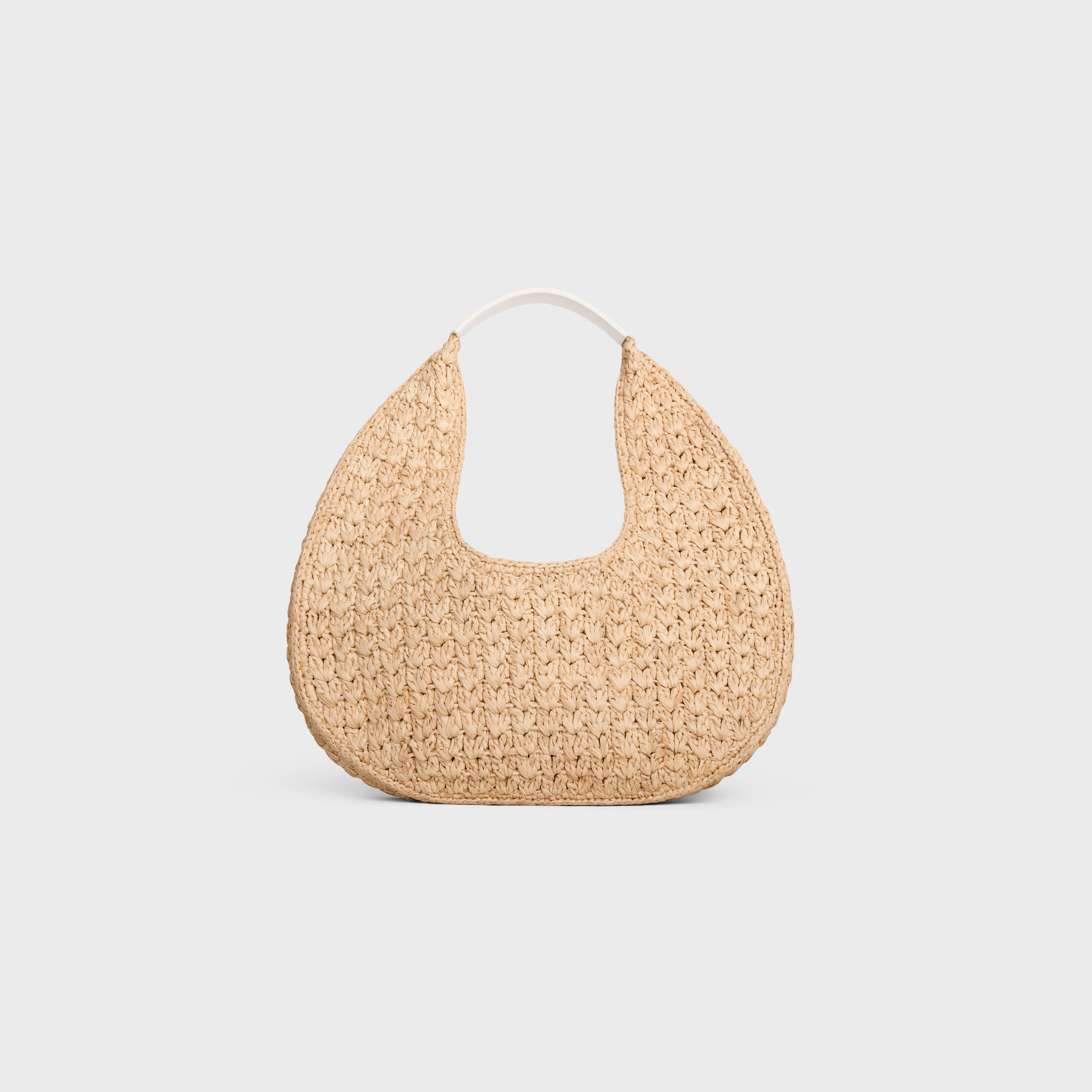 celine classic panier HOBO BAG in Raffia and Calfskin - 3