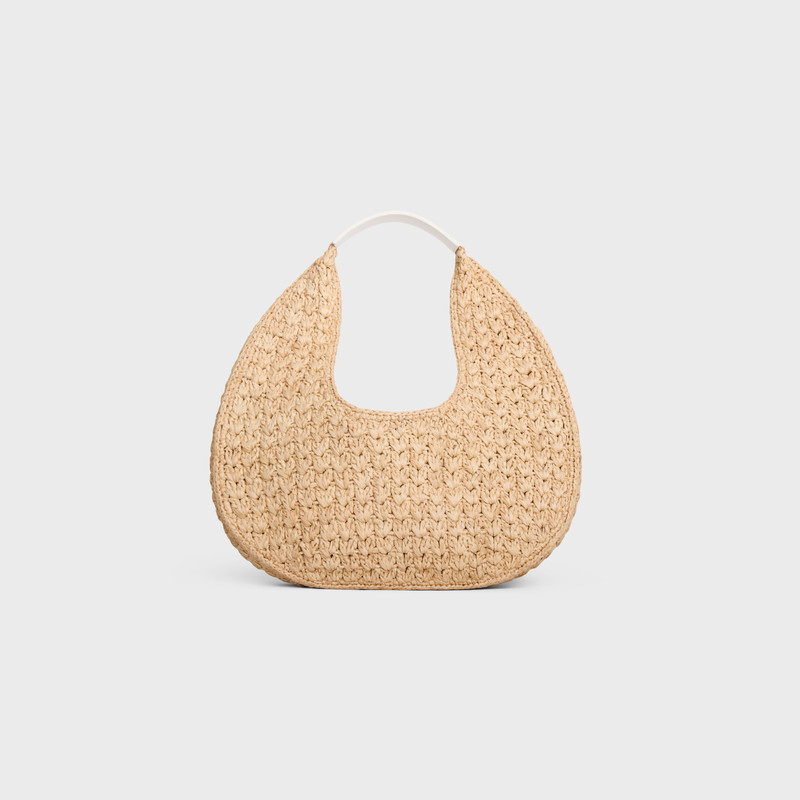 celine classic panier HOBO BAG in Raffia and Calfskin 3