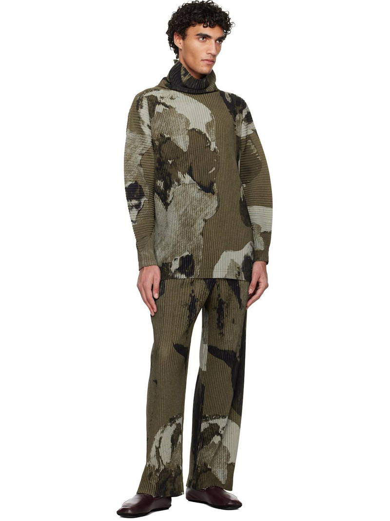 ISSEY MIYAKE Brown Painted Stone Trousers outlook