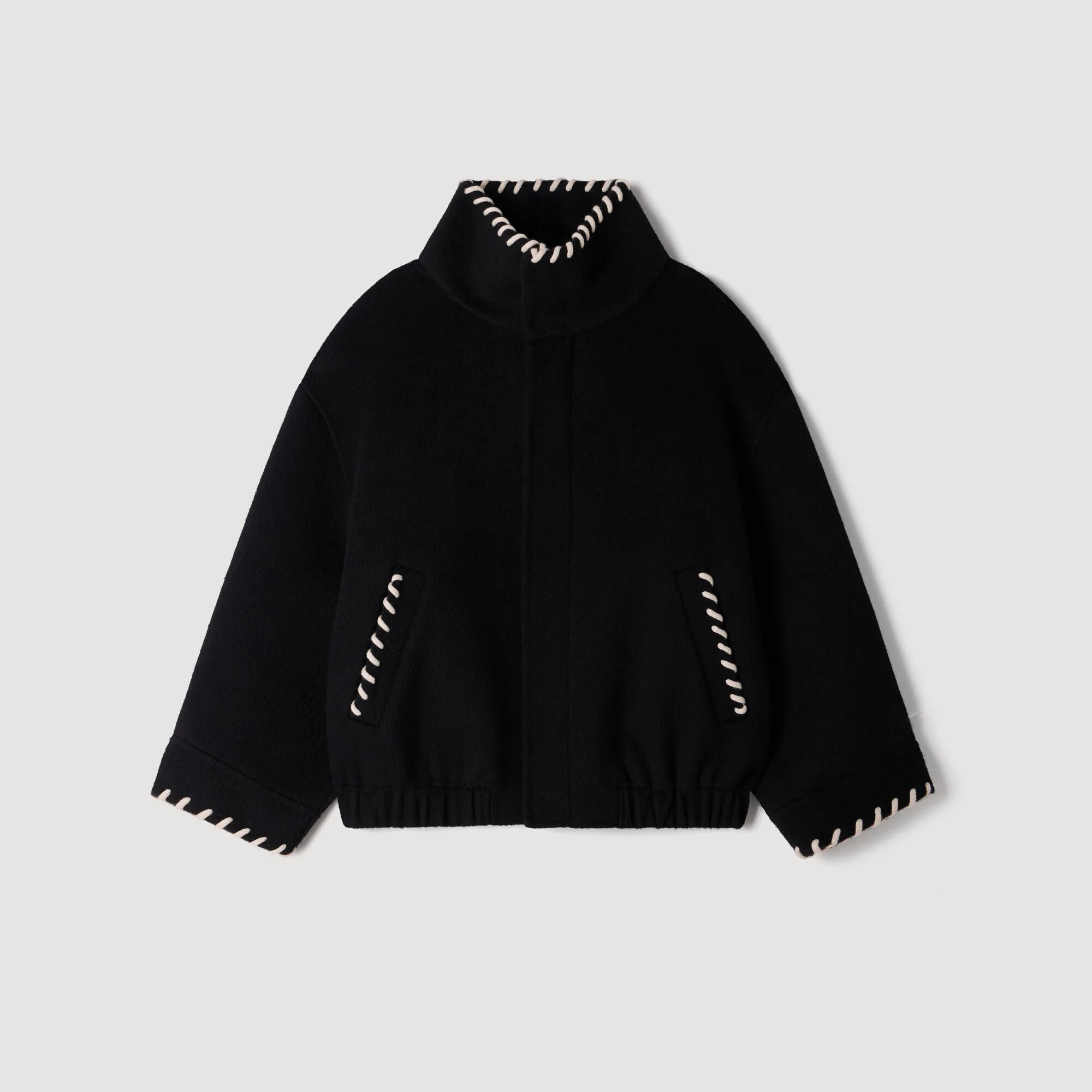 JACKET WITH TOPSTITCHED DETAILS - 1