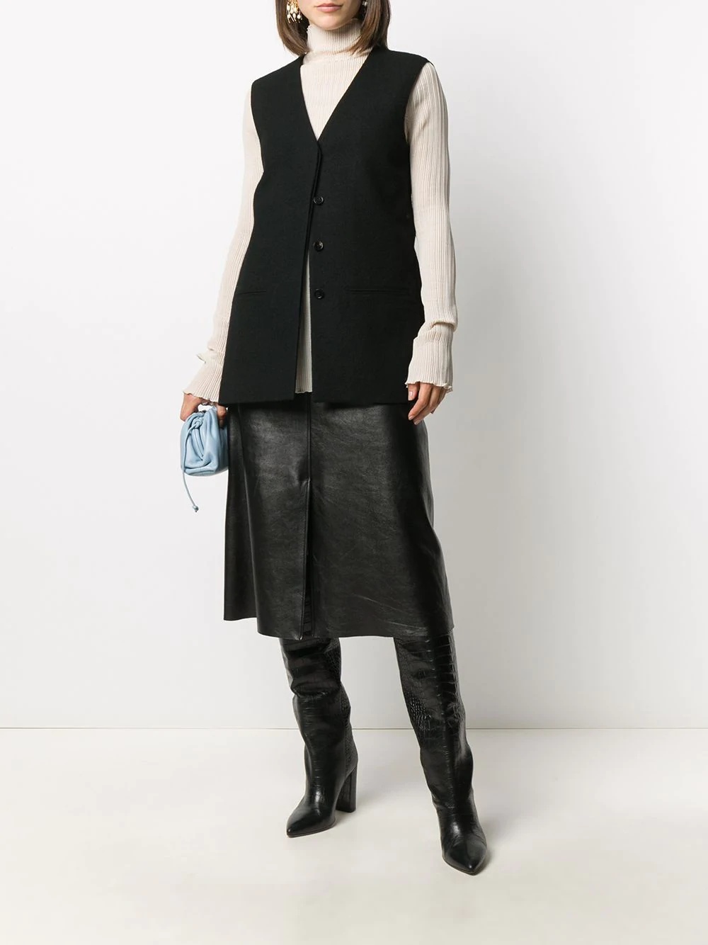 sleeveless long-length gilet - 2