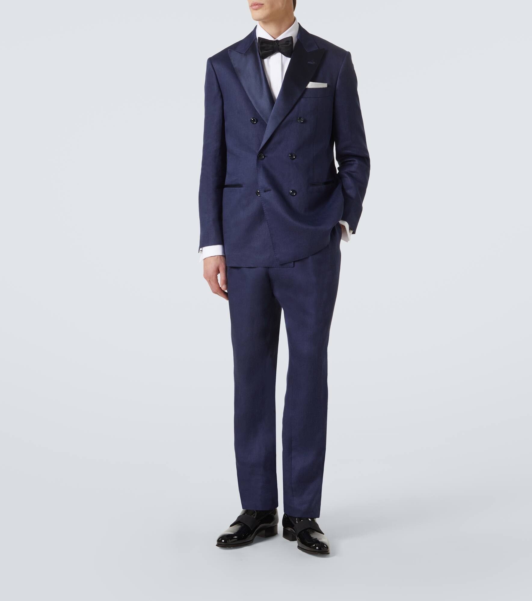 Double-breasted linen tuxedo - 2