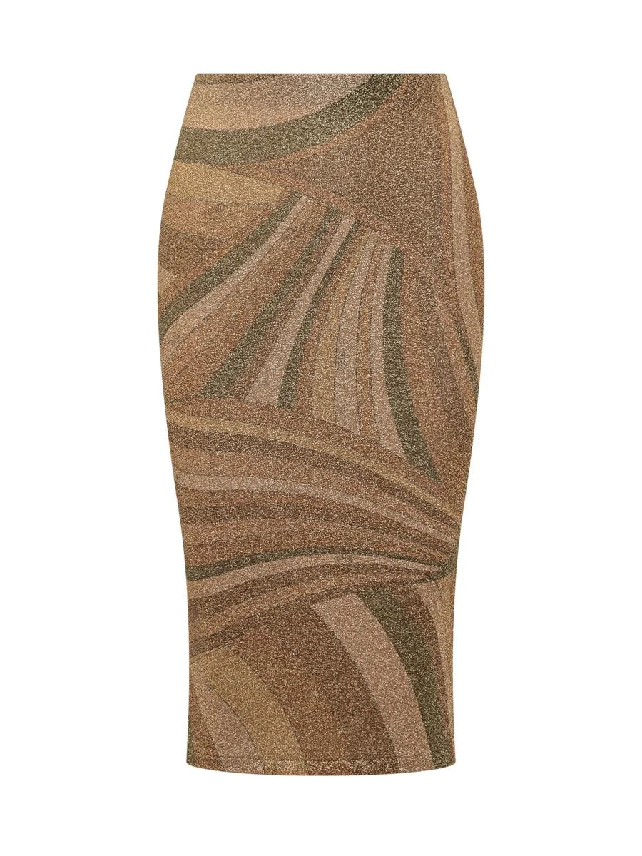 Pucci Pucci Abstract Print Lurex Pencil Skirt - 1