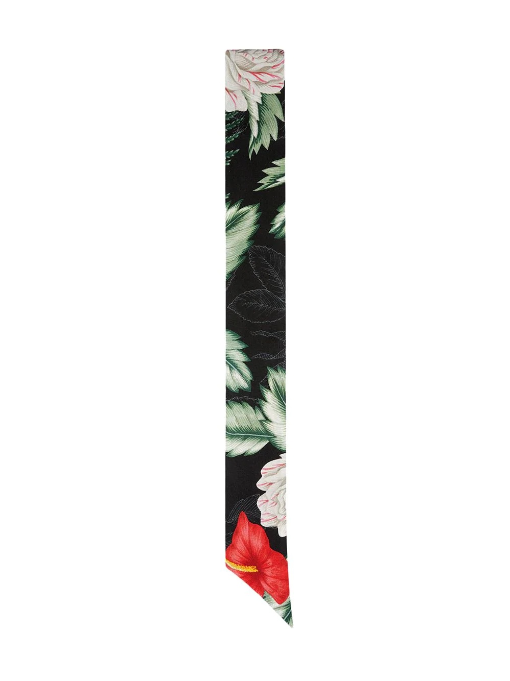 logo-detailed floral-print scarf - 2