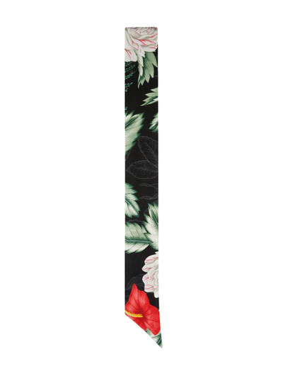 GUCCI logo-detailed floral-print scarf outlook