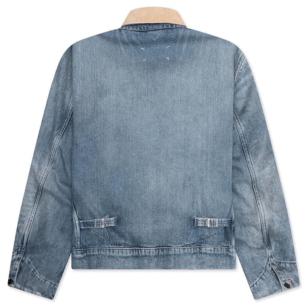 DENIM JACKET WITH CORDUROY COLLAR - LIGHT BLUE - 2