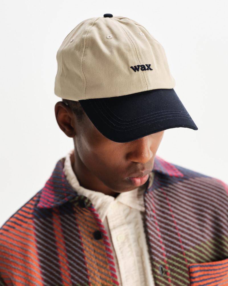 Wax London Spencer - Stone/Navy Cotton Sports Cap outlook
