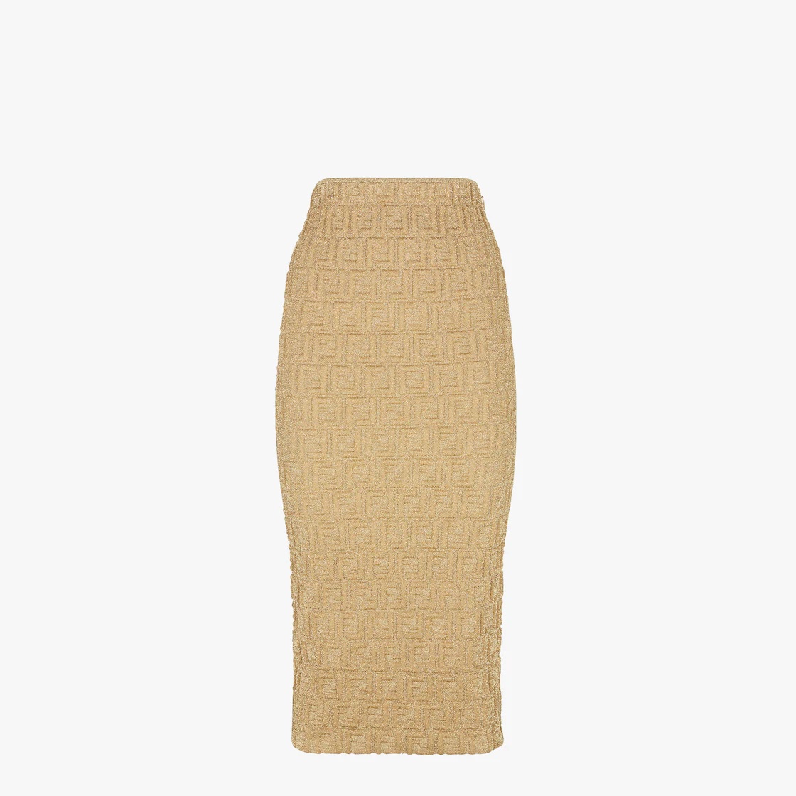 Gold-colored viscose and lurex skirt - 1