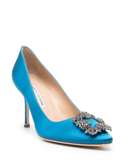 Manolo Blahnik Hangisi 90mm satin pumps outlook