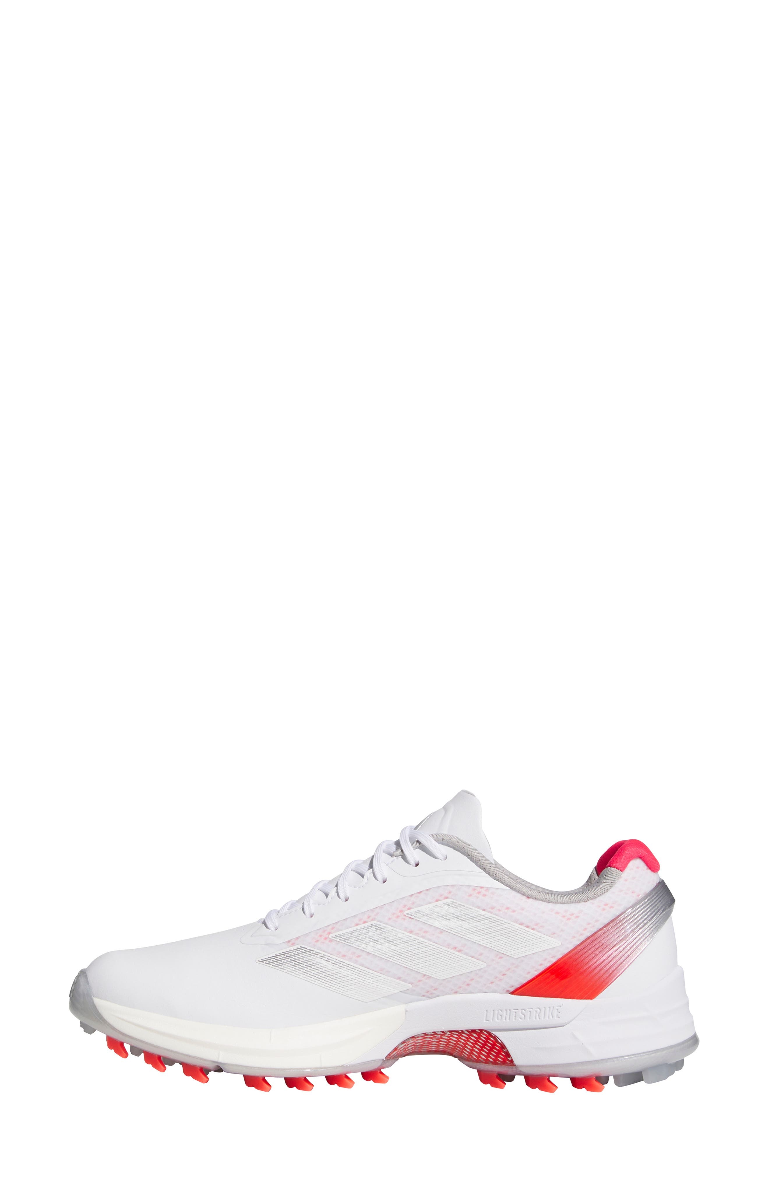 adidas Adizero ZG Golf Shoe in White/Silver Met./Lucid Red at Nordstrom - 6