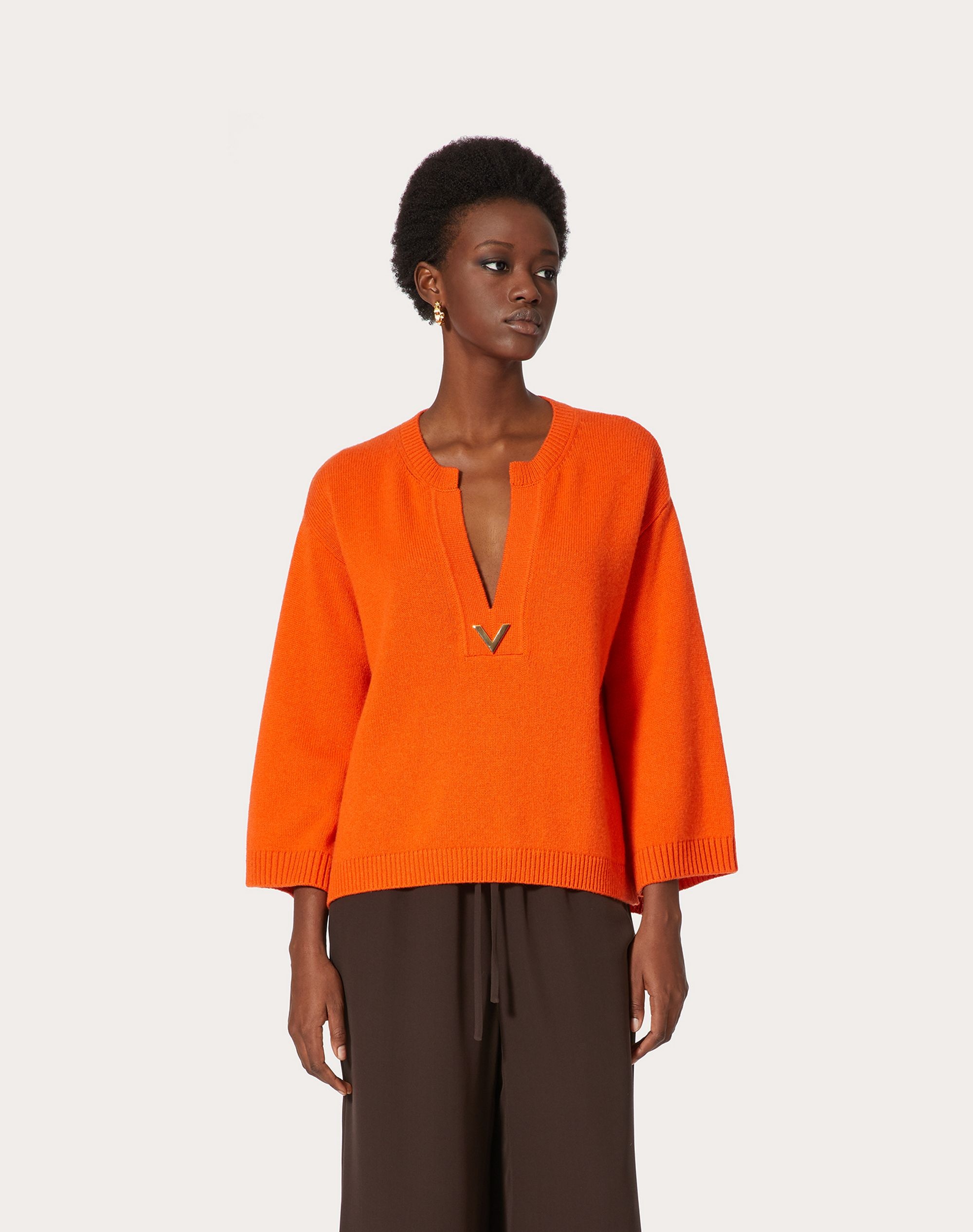 V GOLD CASHMERE SWEATER - 3