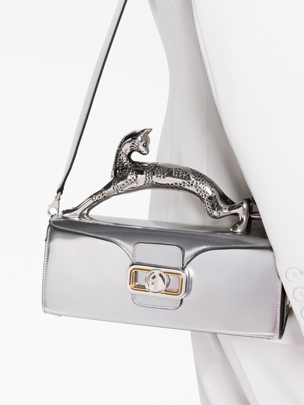 Pencil Cat leather tote bag - 3