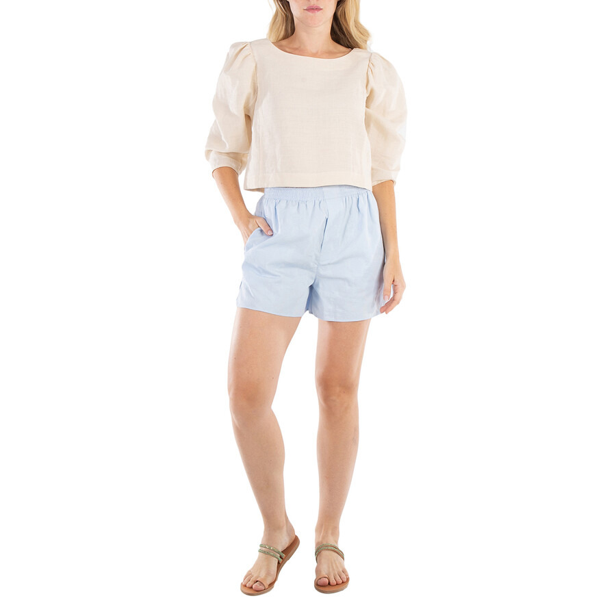 Chloe Ladies Pure Blue Renaissance Cotton Shorts - 6