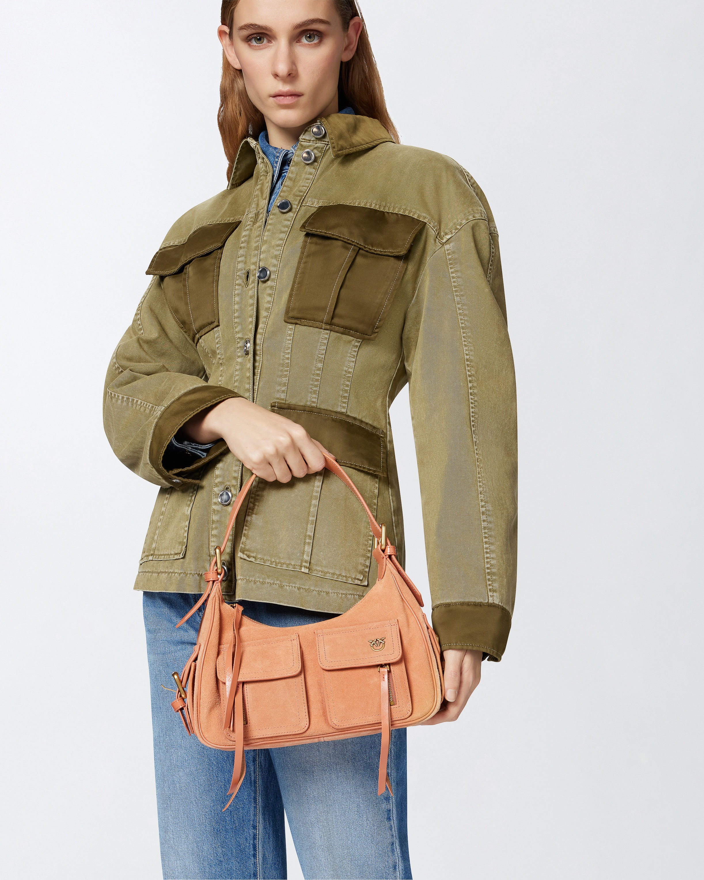 SUEDE CARGO SHOULDER BAG WITH POCKETS - 5
