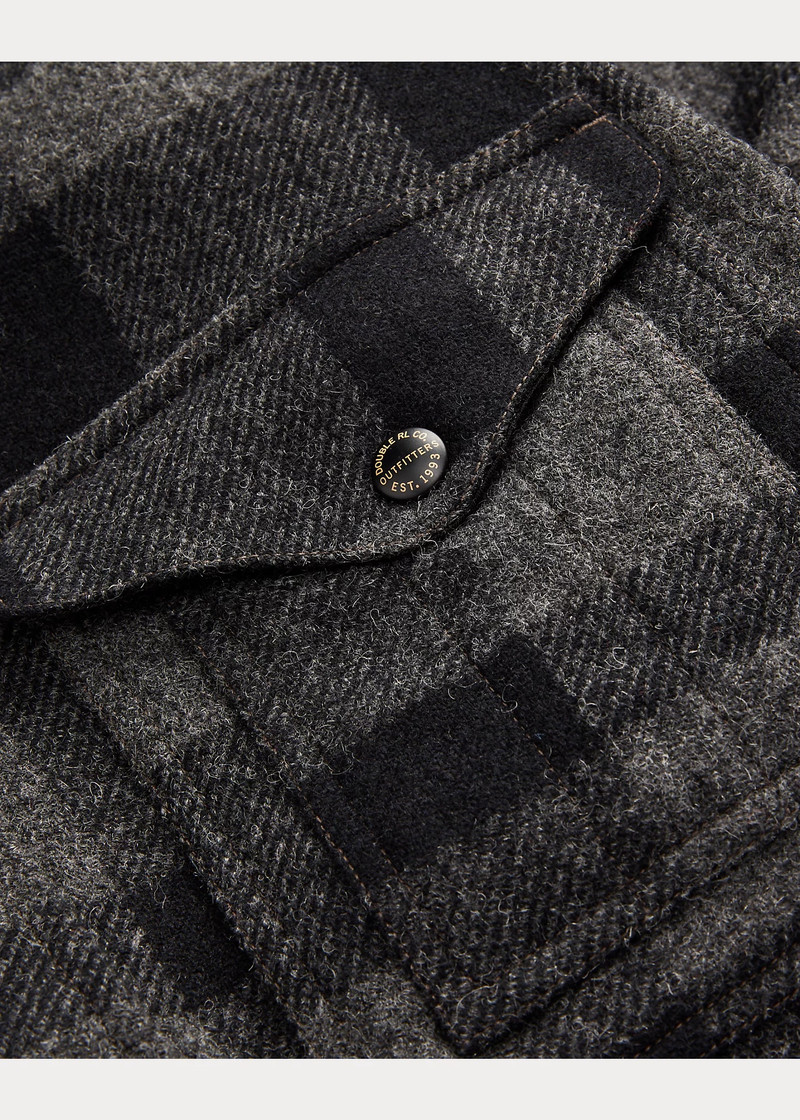 Plaid Wool Twill Utility Overshirt 4