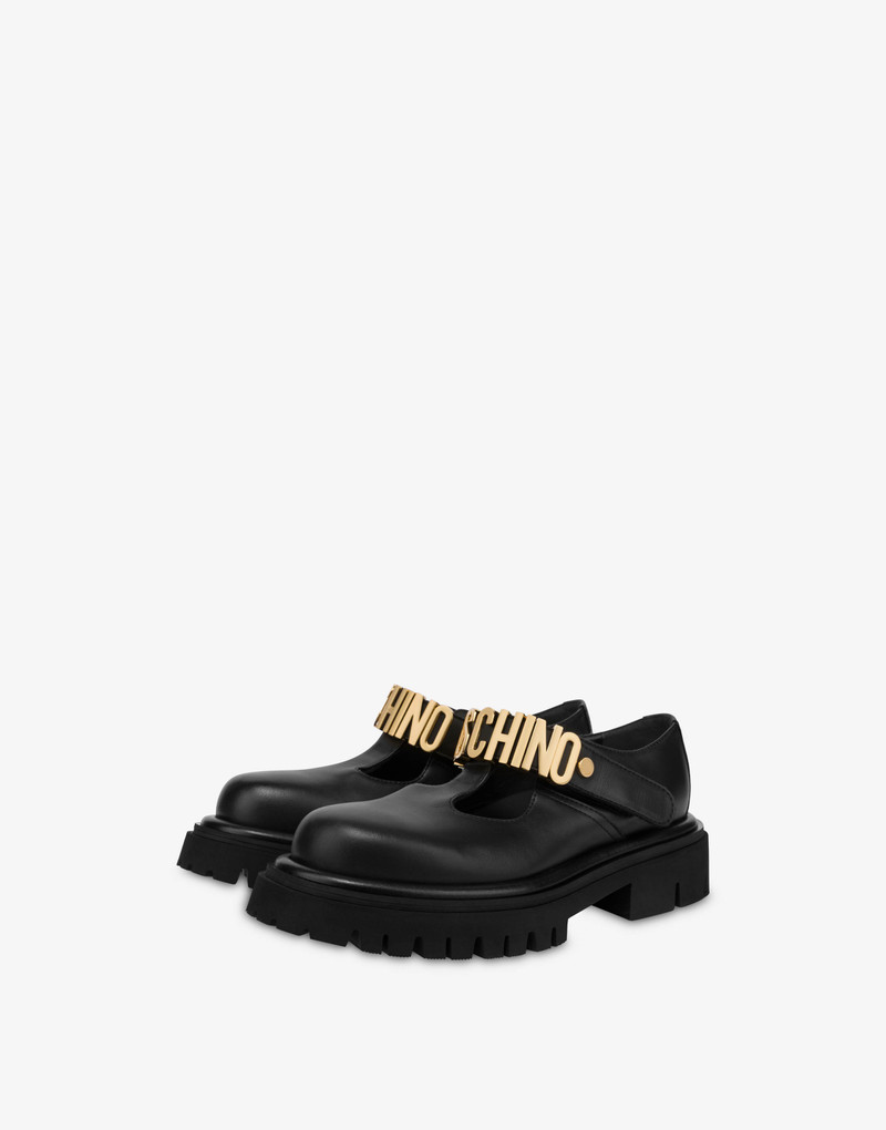 LETTERING LOGO CALFSKIN MASCULINE SHOES 1