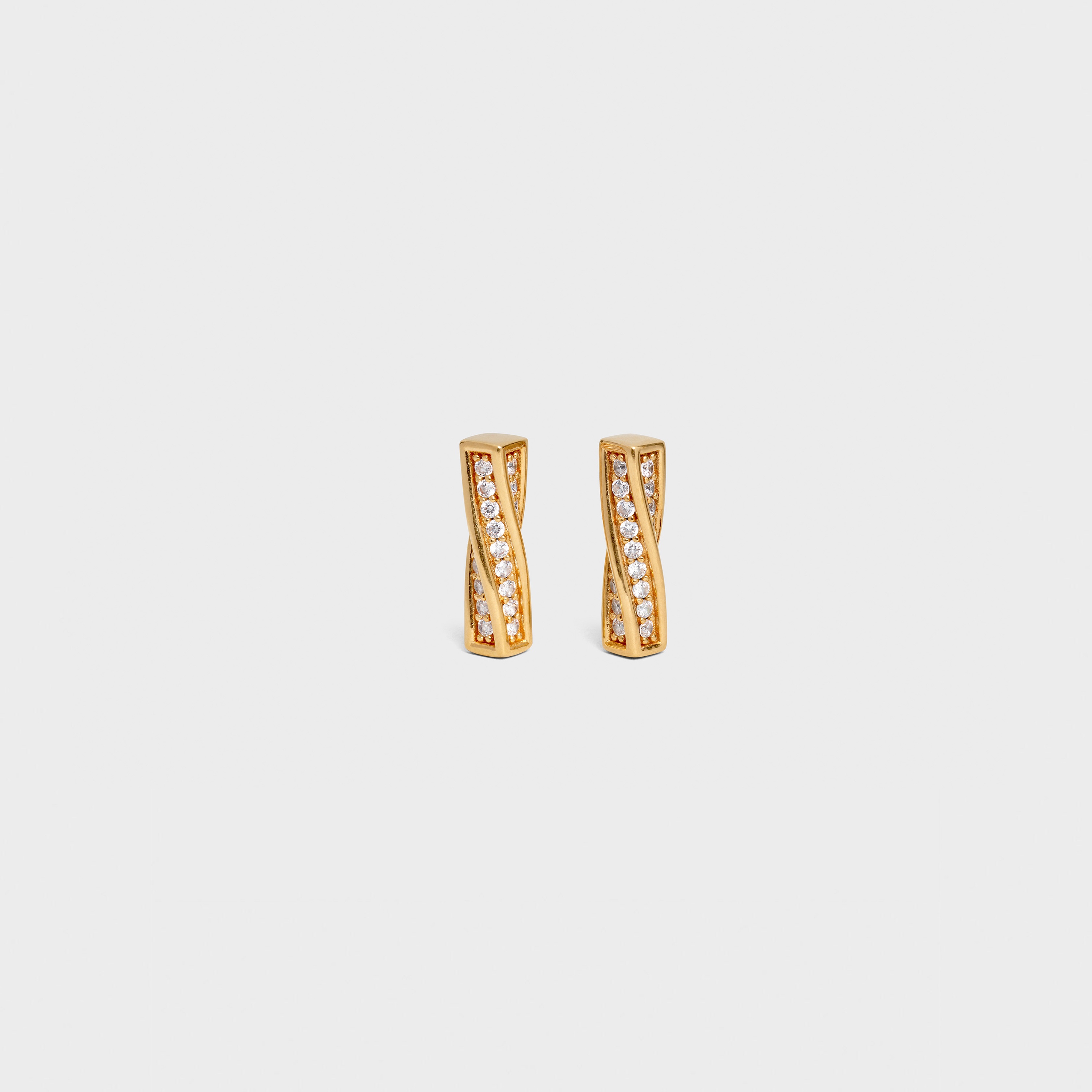 Edwige Studs in Brass with Gold finish and Crystals - 1