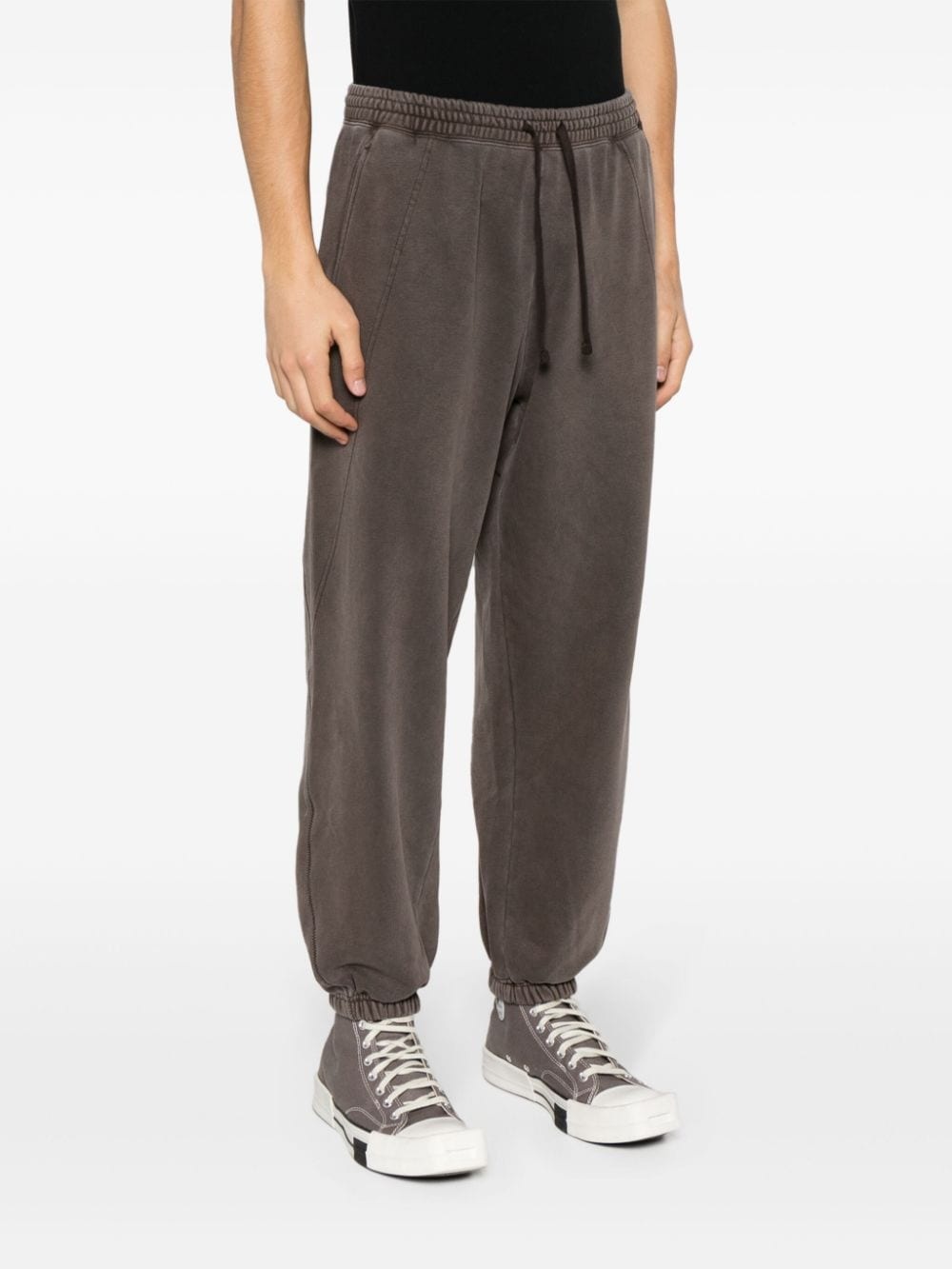 panelled cotton blend track pants - 4