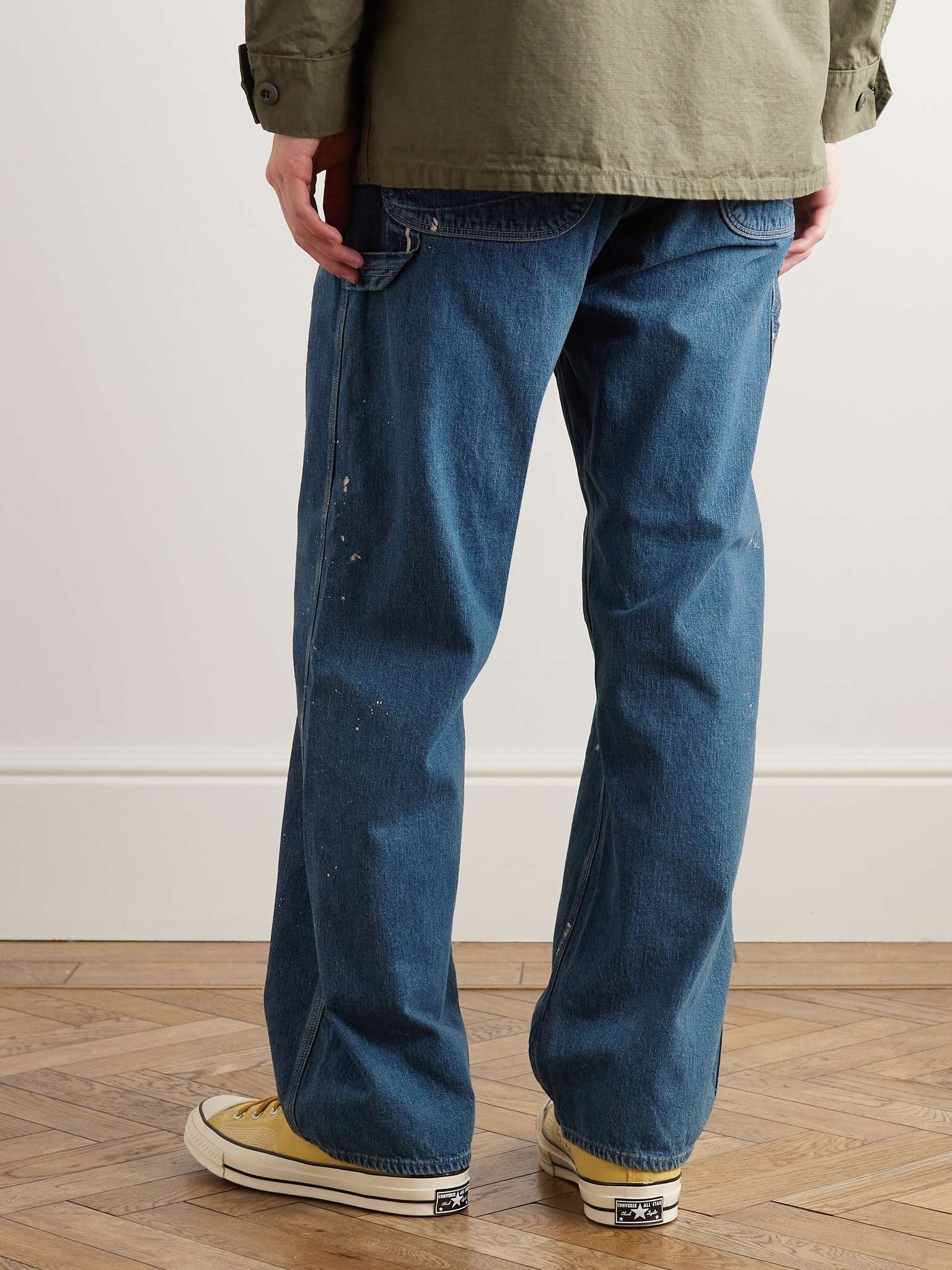 Paint-Splattered Straight-Leg Selvedge Jeans - 4