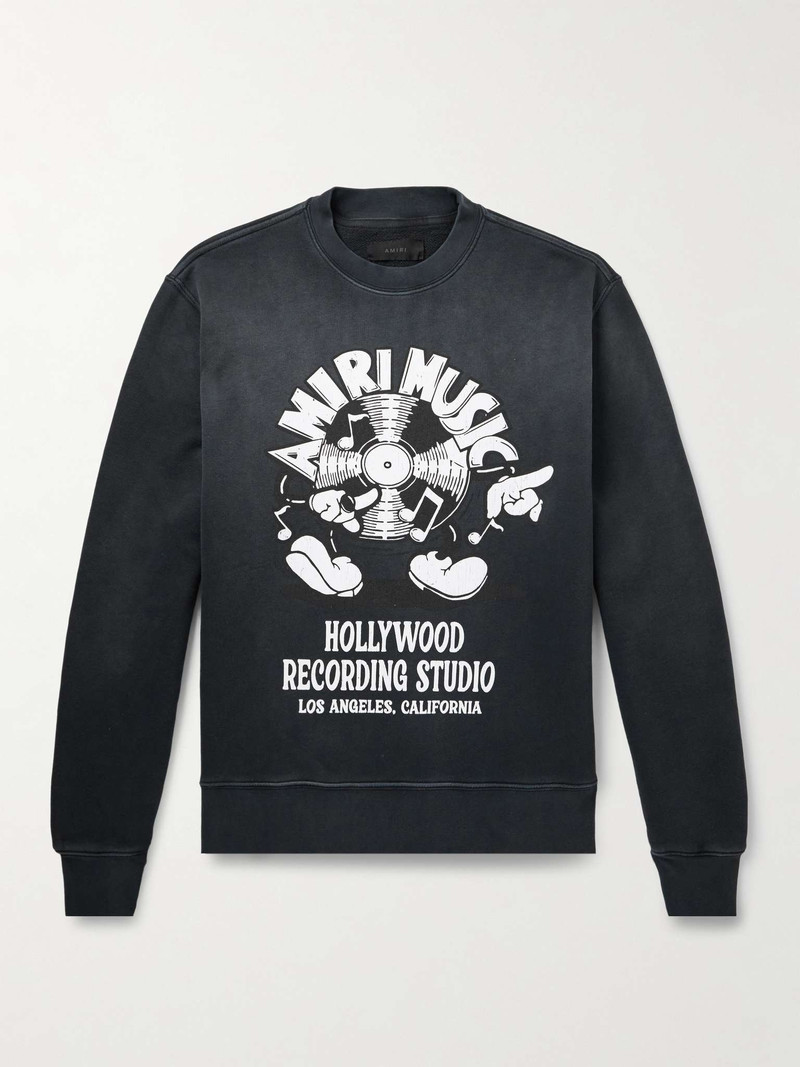 Music Record Logo-Print Cotton-Jersey Sweatshirt 1