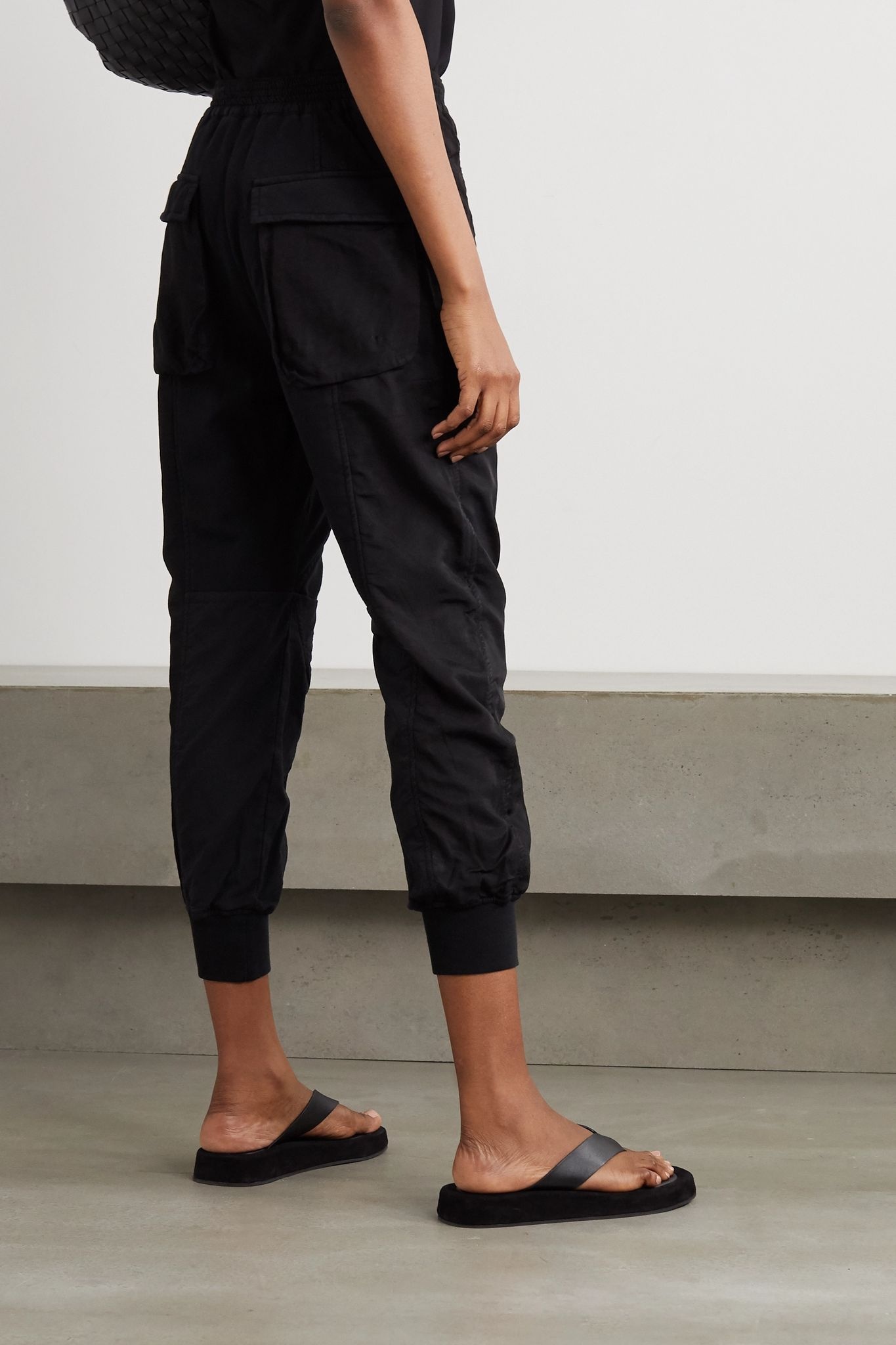 Cropped cotton-jersey and poplin track pants - 3