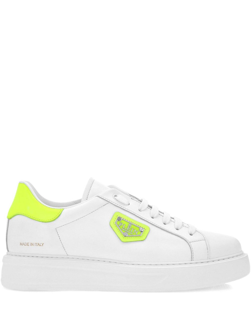 logo-plaque leather sneakers 1