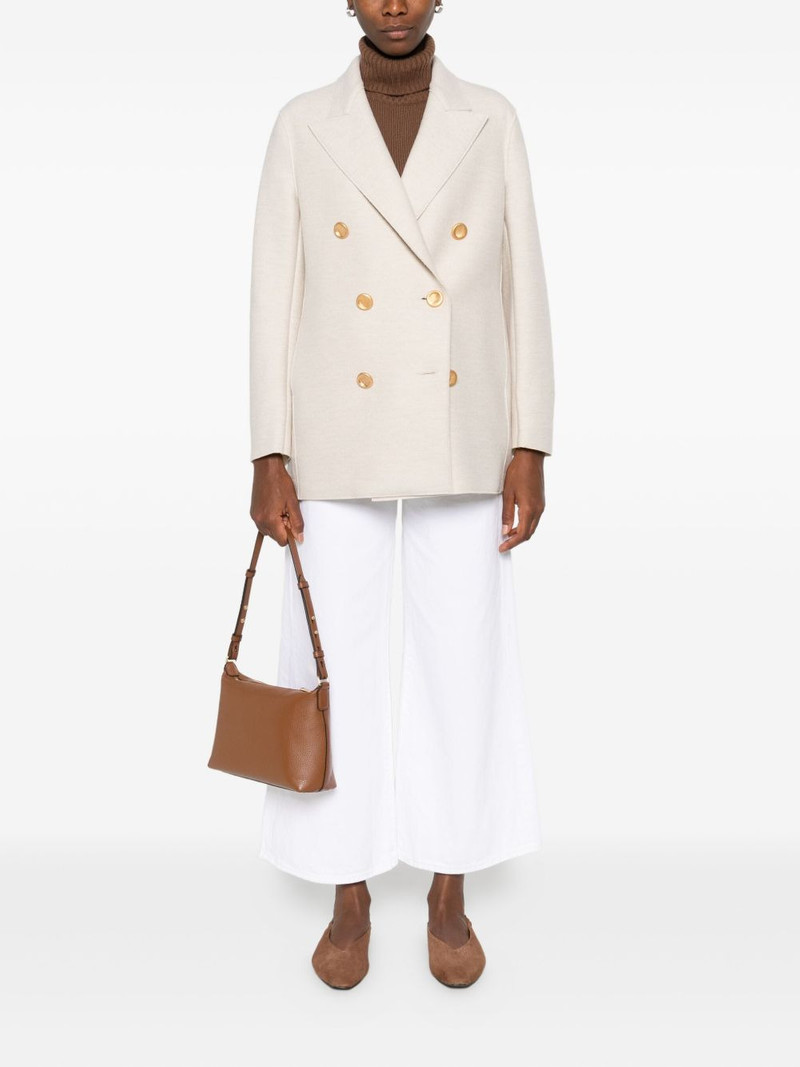 Harris Wharf London double-breasted gold-button coat outlook