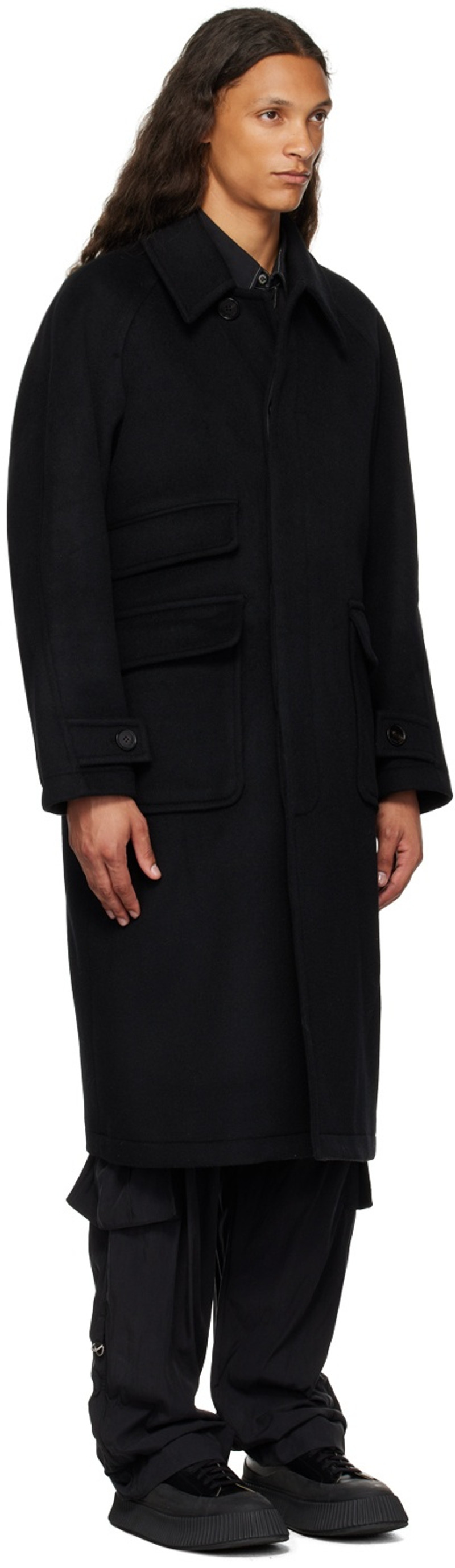 AFTER PRAY Black Tourist Coat outlook