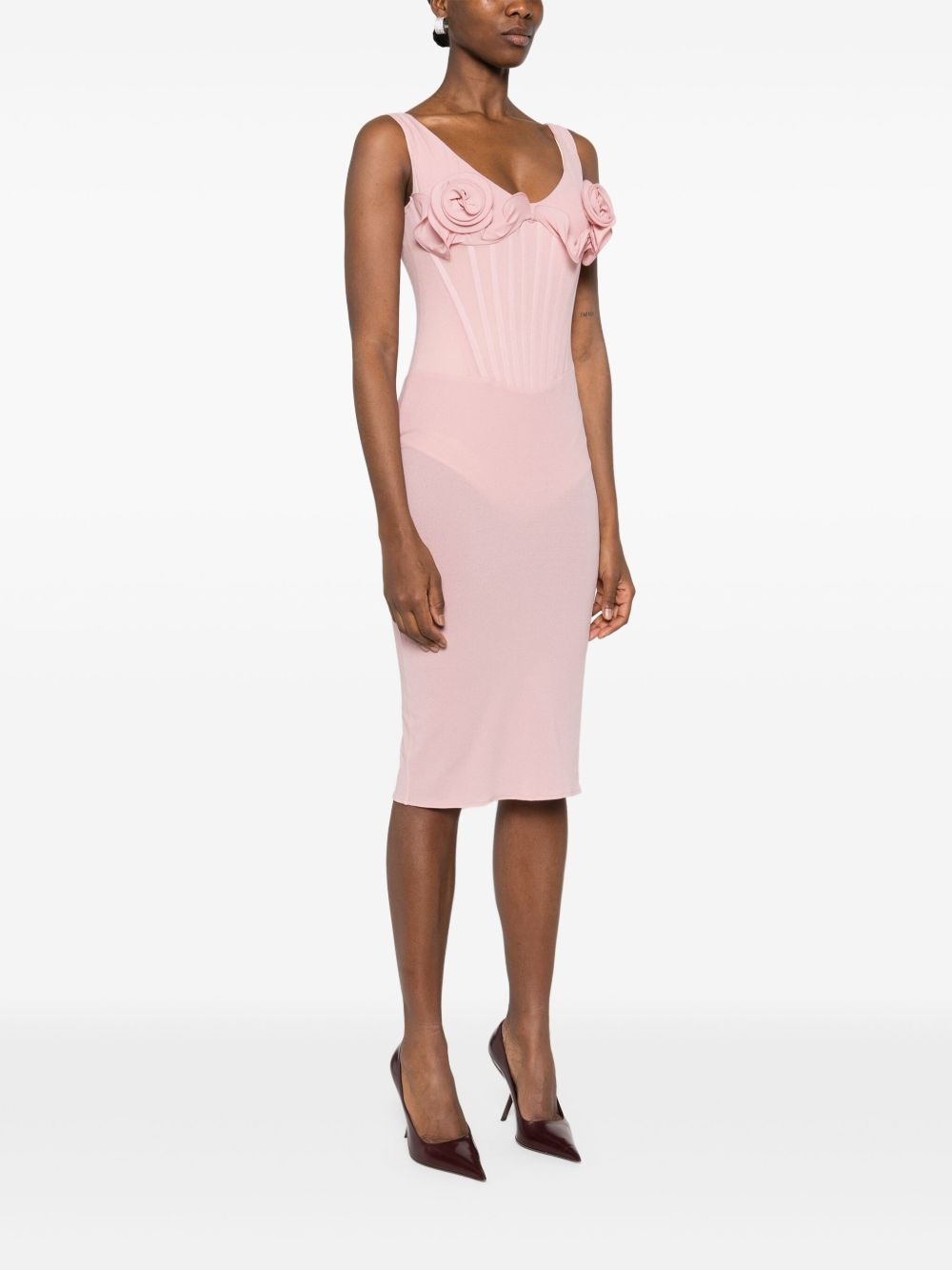 floral-appliqué mini dress - 3
