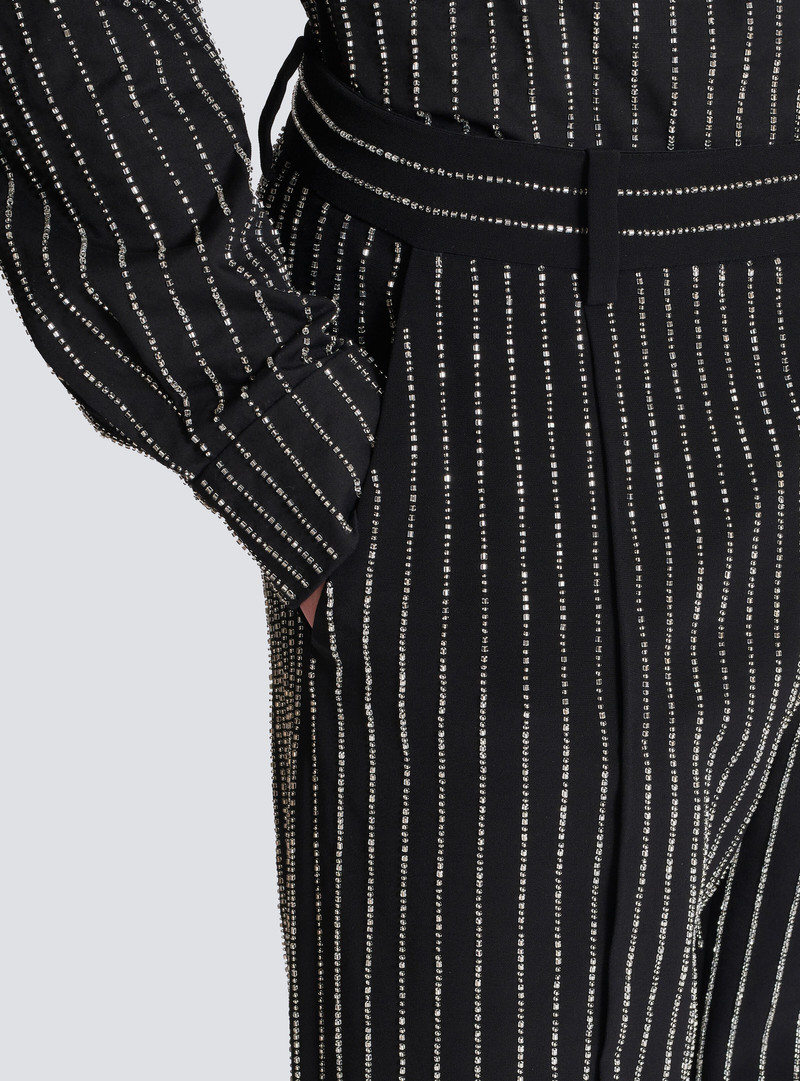 Straight-leg trousers with crystal stripes 7