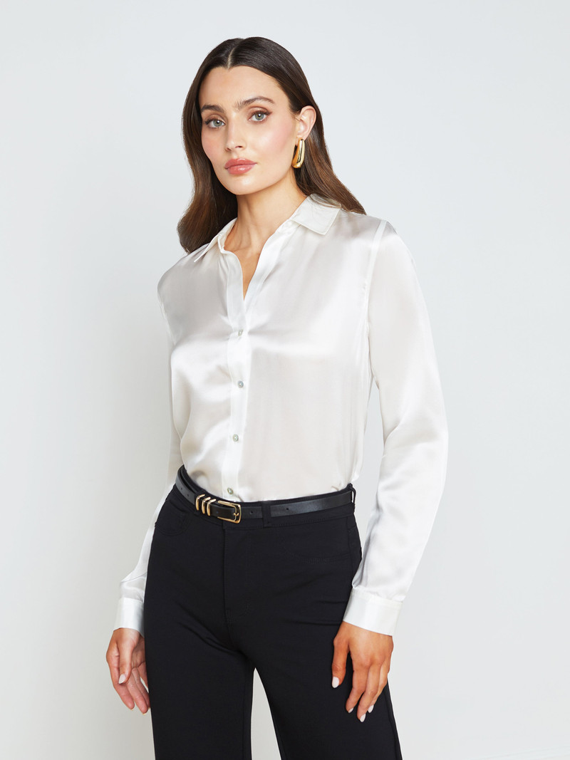 L'AGENCE Tyler Silk Blouse outlook