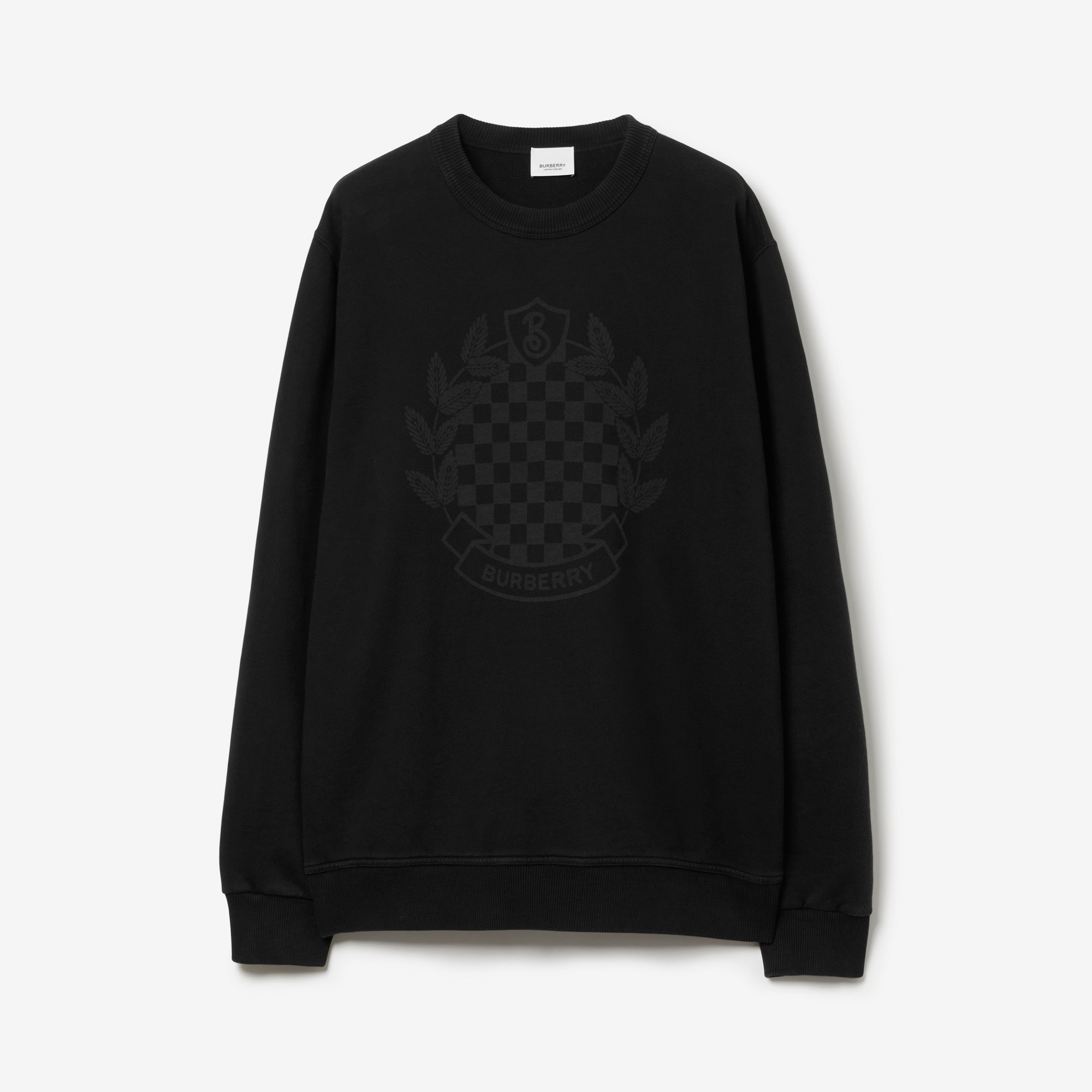 Chequered Crest Cotton Sweatshirt - 1