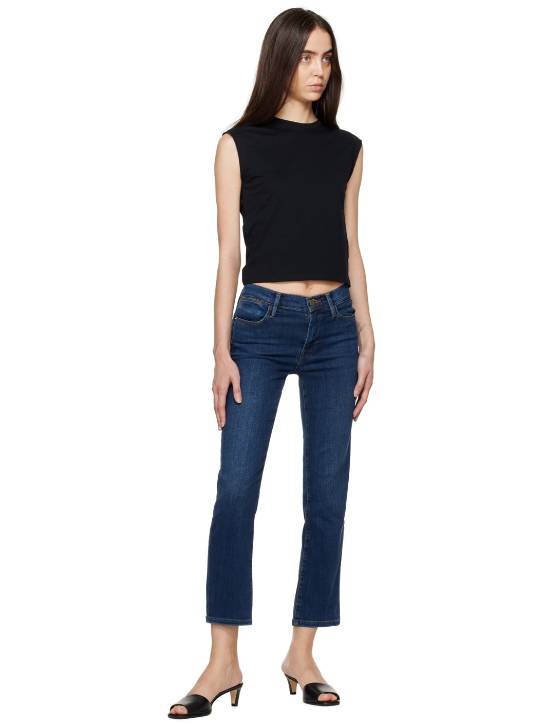 Navy 'Le High Straight' Jeans - 4