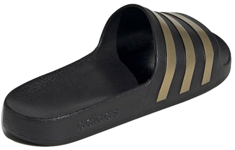 adidas Adilette Aqua Slides 'Black Gold Metallic' EG1758 - 4