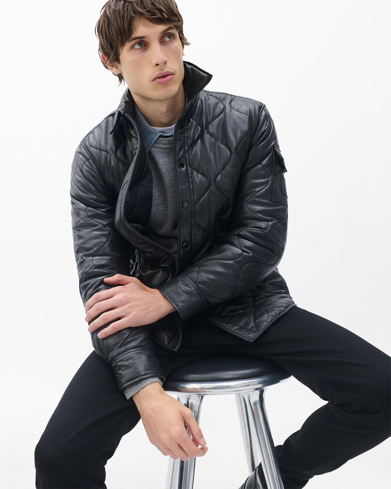 Dane Leather Quilted Shirt Jacket 2