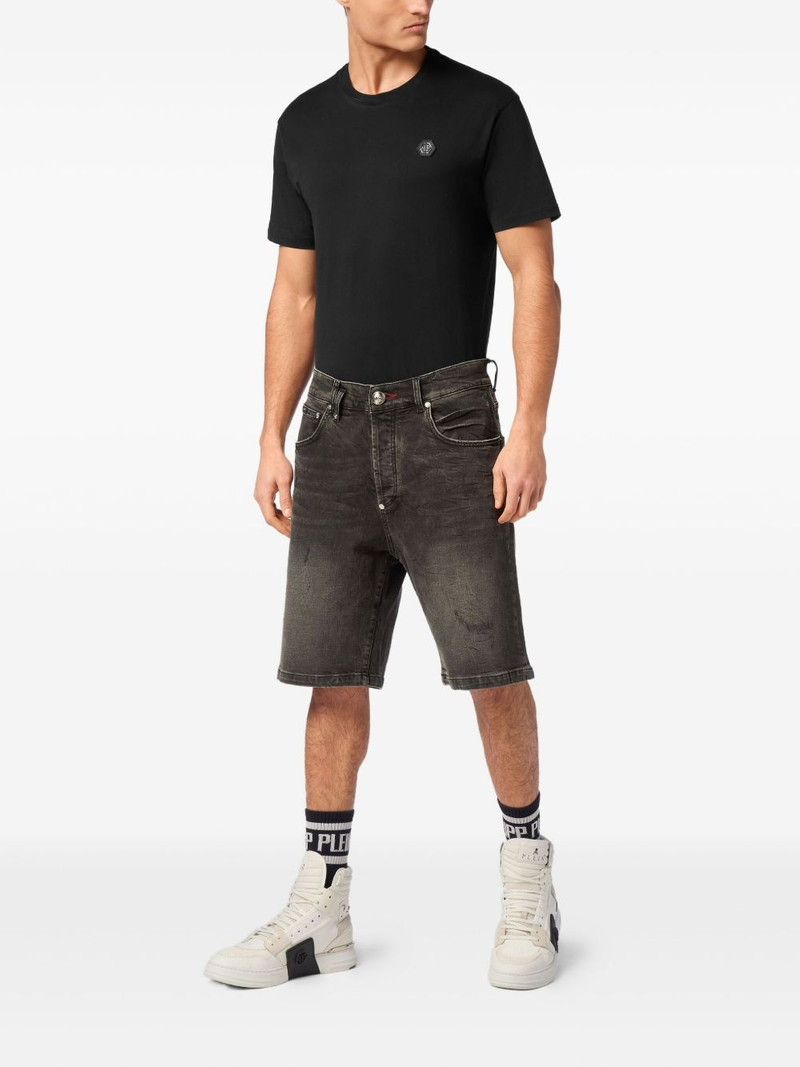 PHILIPP PLEIN Formentera Skulls denim shorts outlook