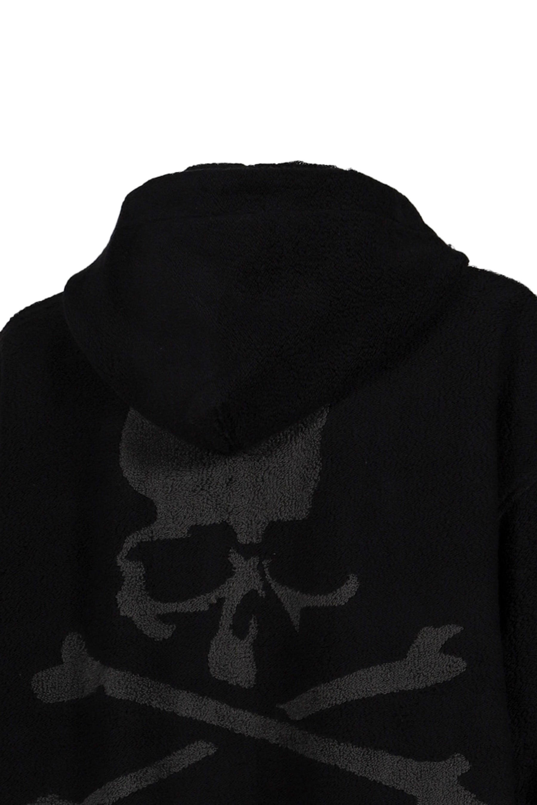 TERRY JACQUARD ZIP-UP MEXICAN PARKA / BLK - 5