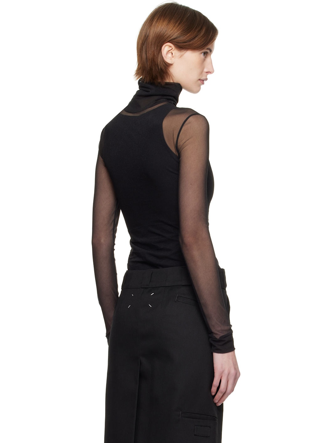 Black High-Neck Bodysuit - 3
