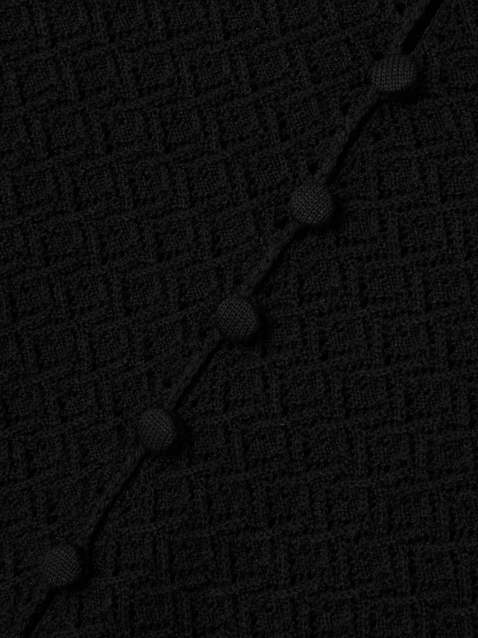 Open-knit wool-blend mini dress Black - 4