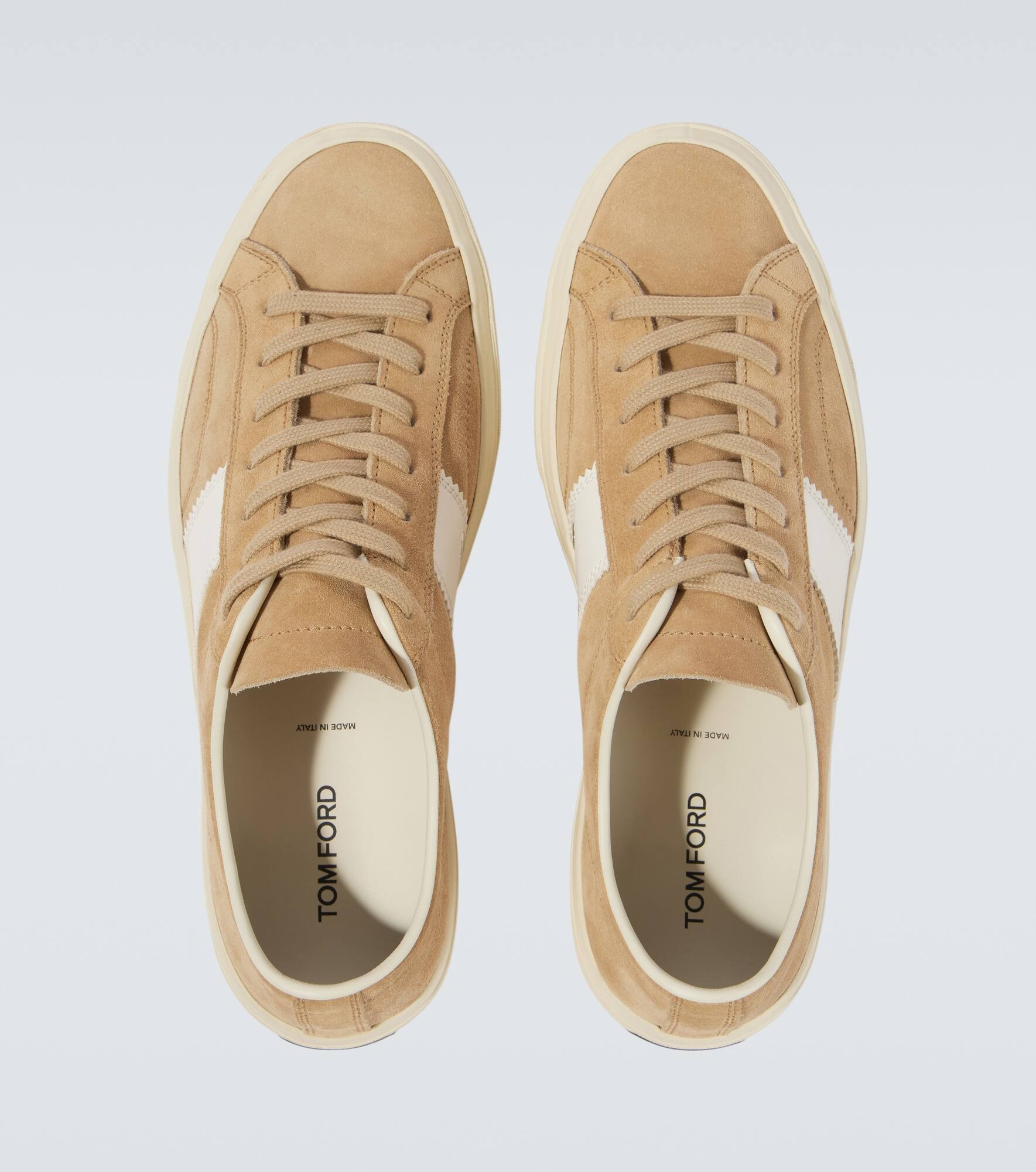 Cambridge leather-trimmed suede sneakers - 4