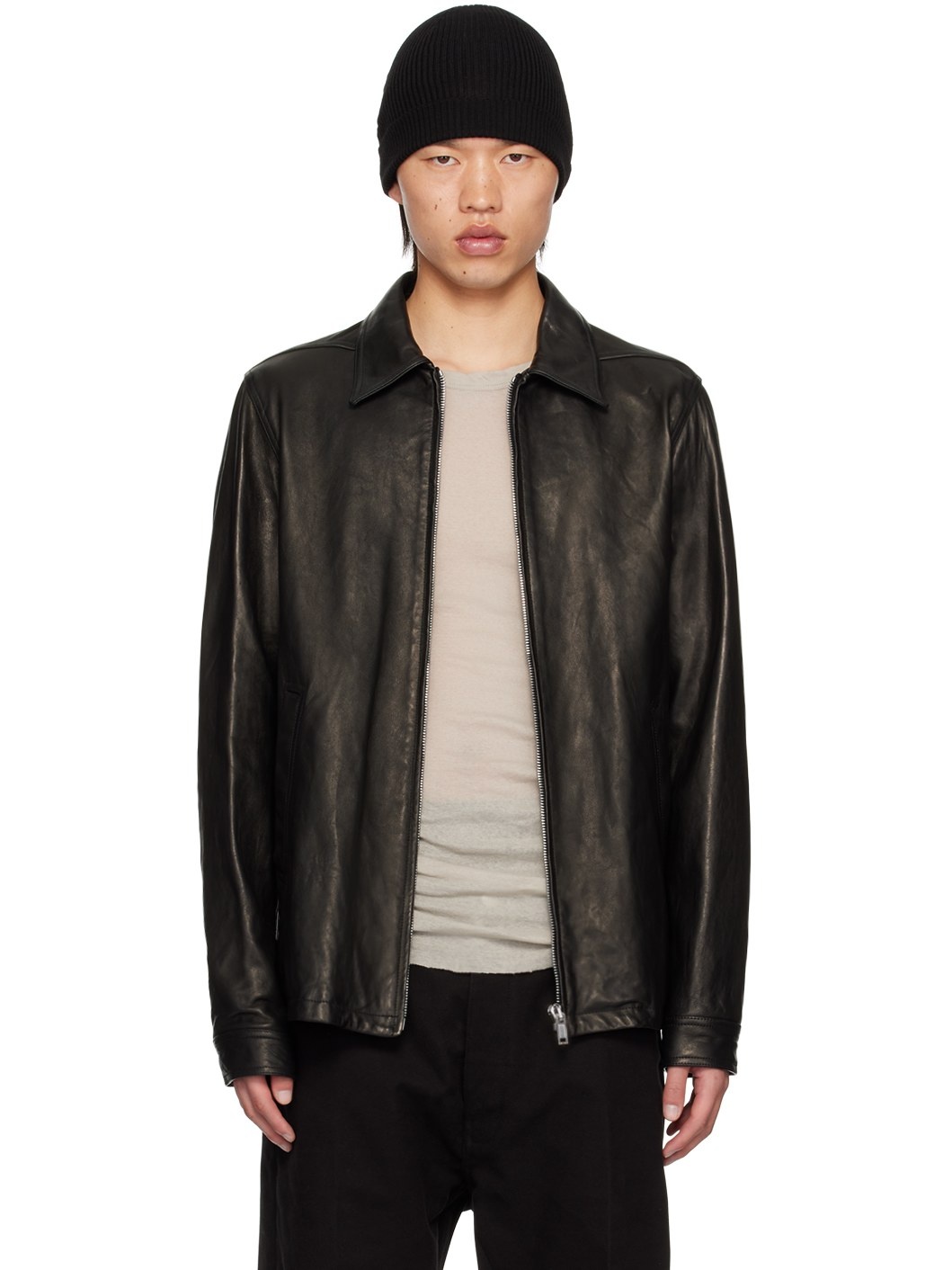 Black Porterville Brad Leather Jacket - 1