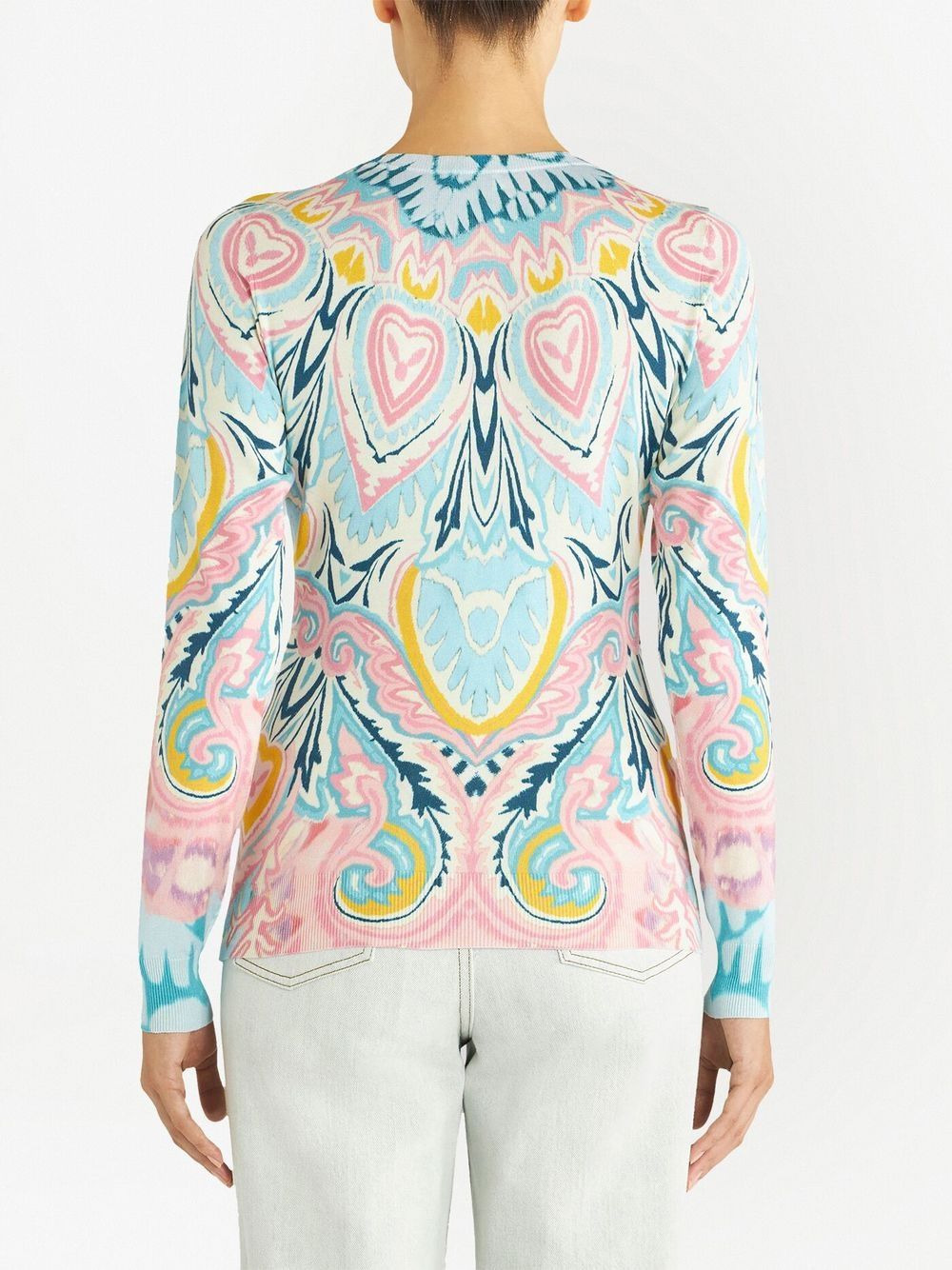 graphic-print V-neck jumper - 3