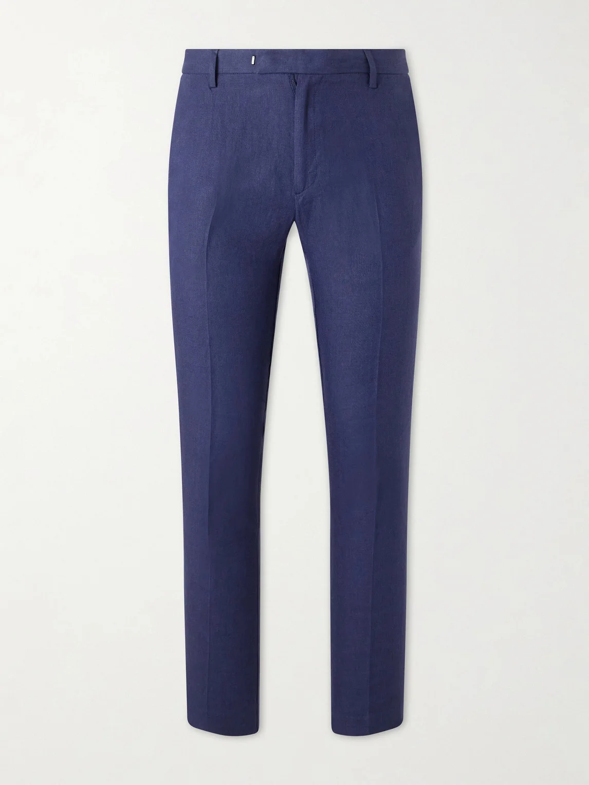 Straight-Leg Pleated Linen Suit Trousers - 1
