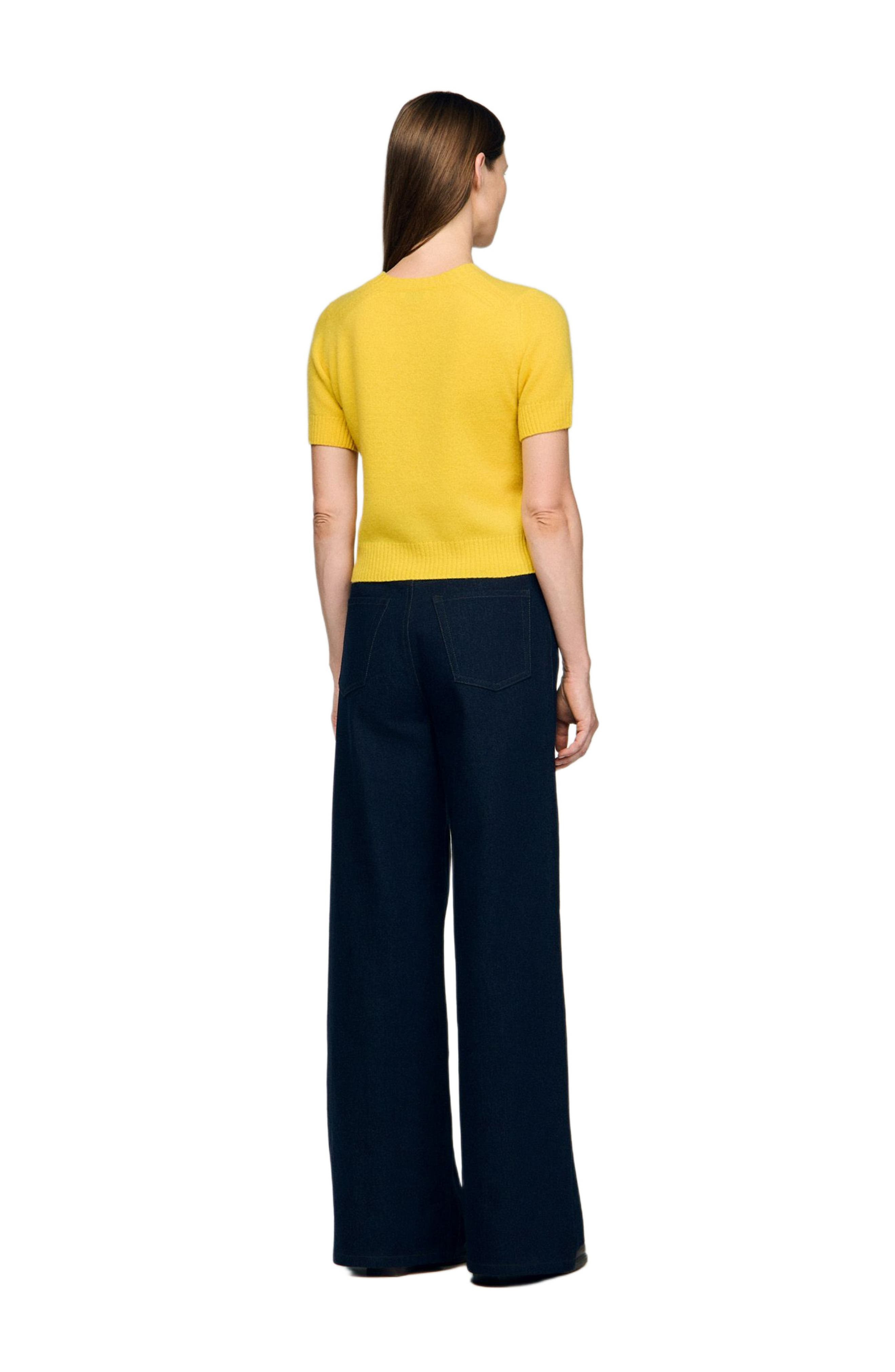 SANDRO Short-sleeve sweater in Gold Yellow at Nordstrom - 2