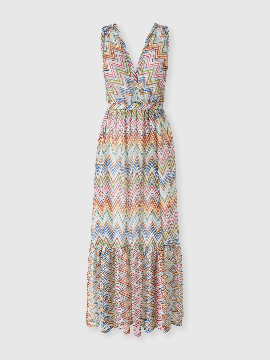 Long zig zag tulle cover-up dress - 1
