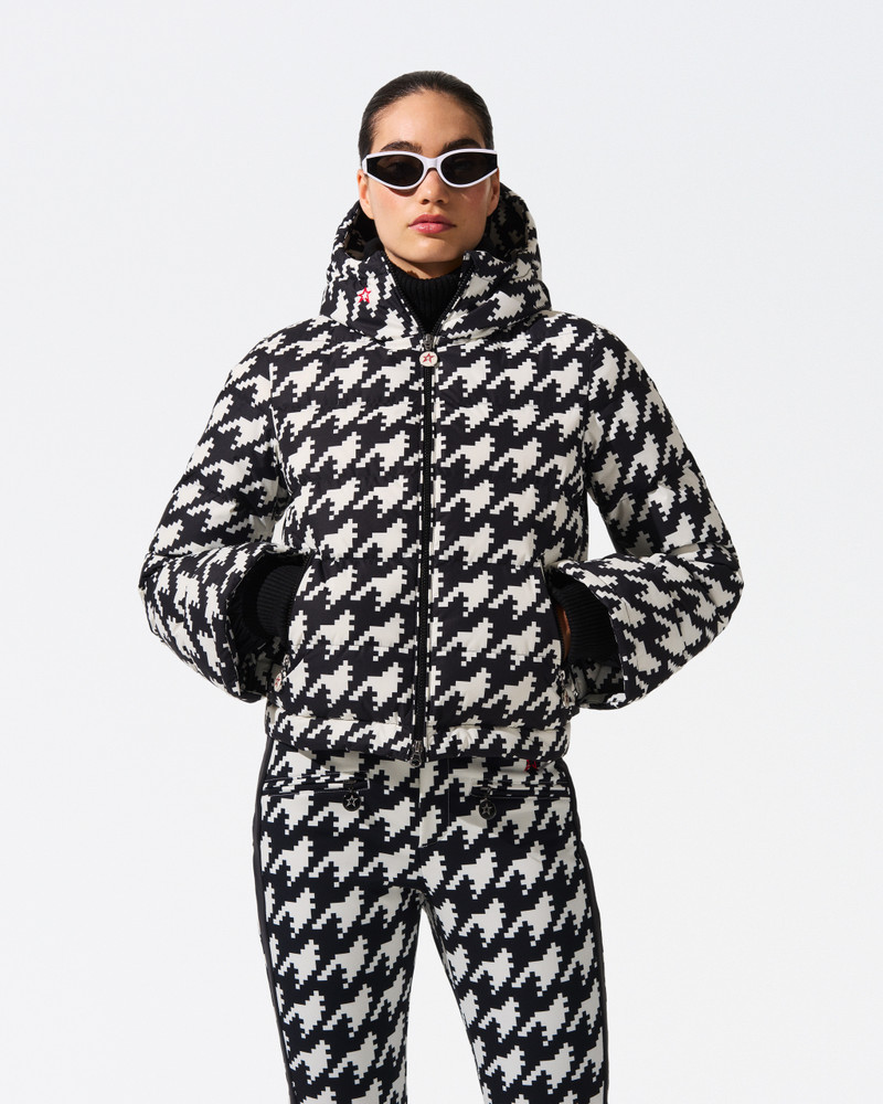 PERFECT MOMENT Houndstooth Polar Flare Down Jacket outlook