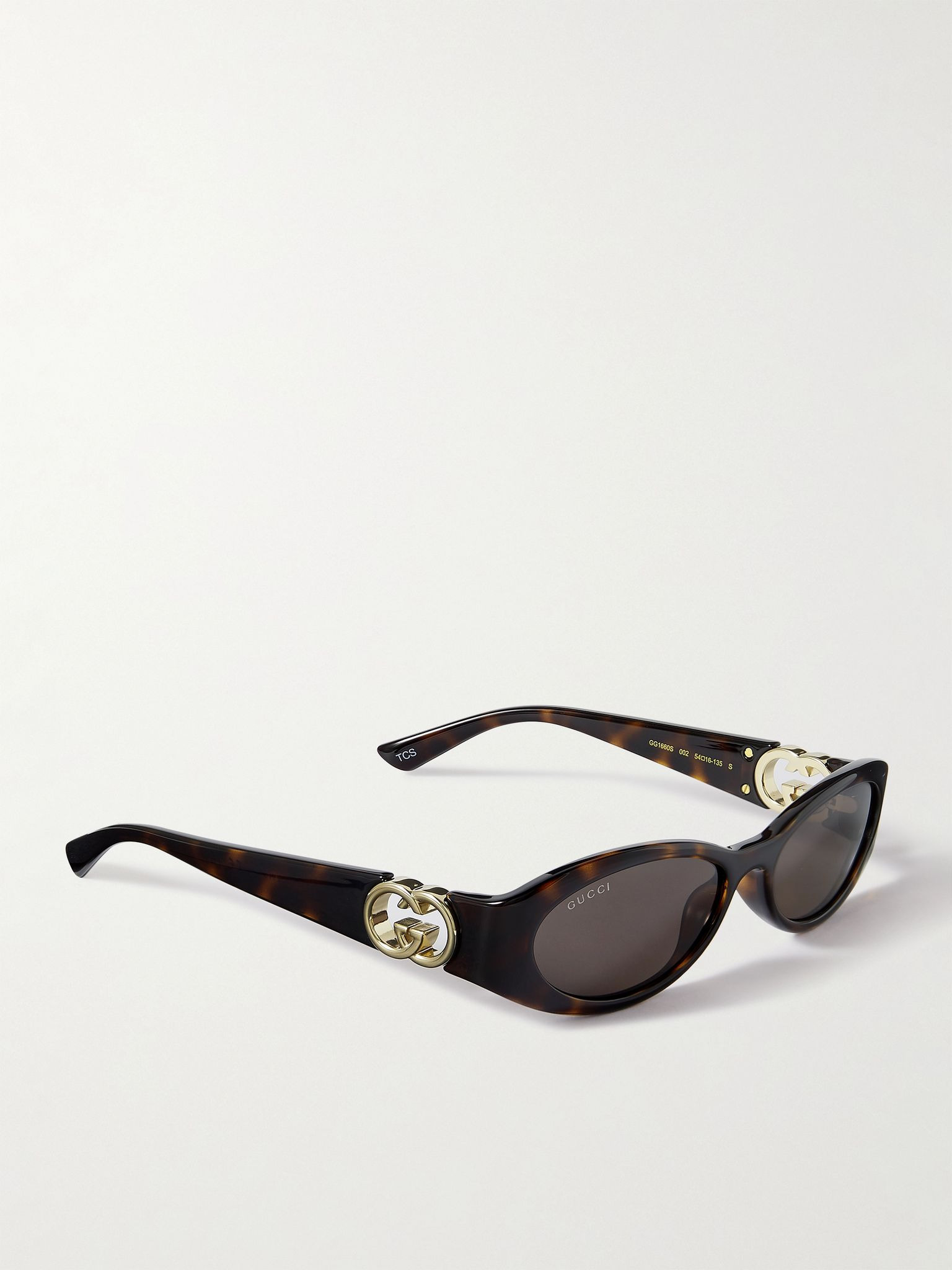 Oval-frame tortoiseshell acetate sunglasses Brown - 3